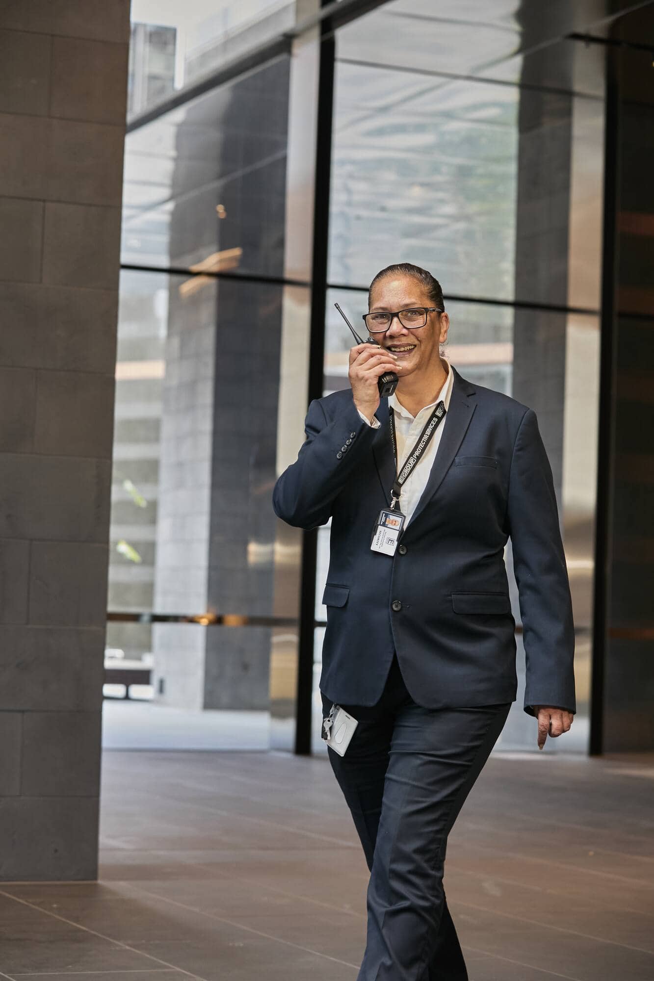 Security officer on site providing static guarding services